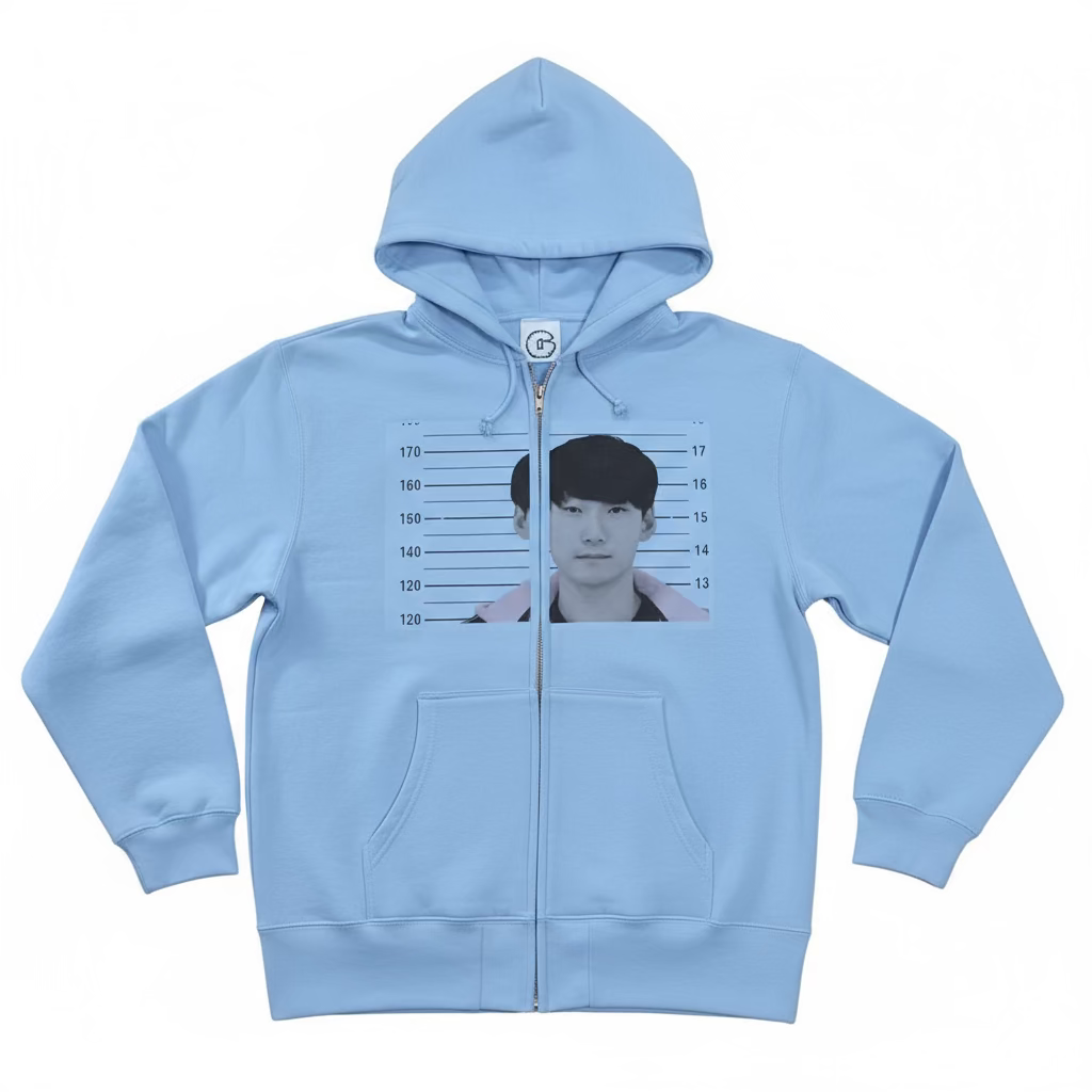 Mugshot Hoodie Baby Blue